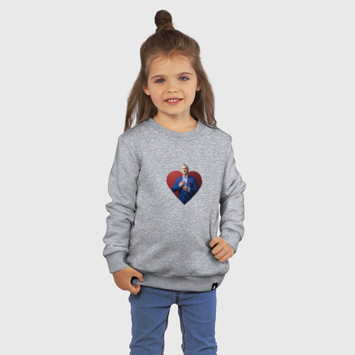 Детский свитшот хлопок с принтом Сердце Меладзе, фото на моделе #1