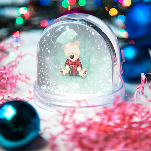 Игрушка Снежный шар Медвежонок с подарком - фото 3