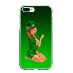 Чехол для iPhone 7Plus/8 Plus матовый Девушка лепрекон в зеленом