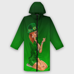 Женский дождевик 3D Девушка лепрекон в зеленом
