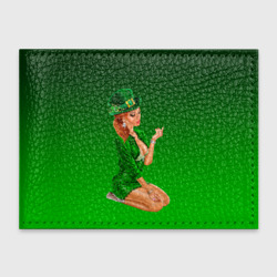 Обложка для студенческого билета Девушка лепрекон в зеленом