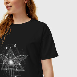 Женская футболка хлопок Oversize Геометрия астрал и душа - фото 2