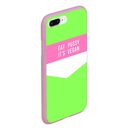 Чехол для iPhone 7Plus/8 Plus матовый Eat pussy. It's vegan, цвет розовый - фото 3