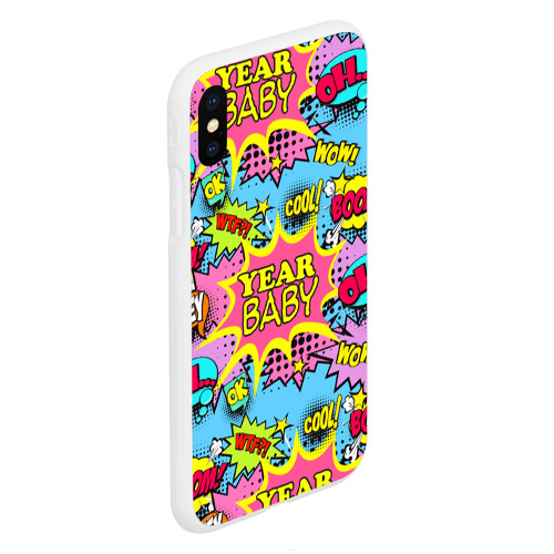 Чехол для iPhone XS Max матовый Year baby Pop art print, цвет белый - фото 3