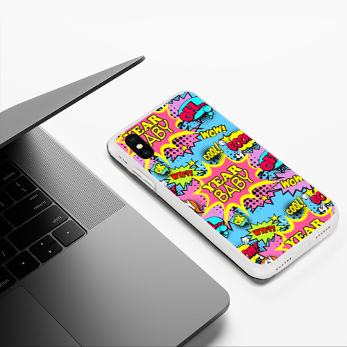 Чехол для iPhone XS Max матовый Year baby Pop art print, цвет белый - фото 5