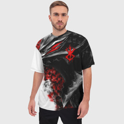 Мужская футболка oversize 3D Берсерк дракон профиль - фото 2