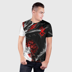 Мужская футболка 3D Slim Берсерк дракон профиль - фото 2