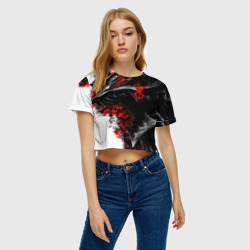 Женская футболка Crop-top 3D Берсерк дракон профиль - фото 2