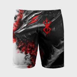 Мужские шорты спортивные Берсерк дракон профиль