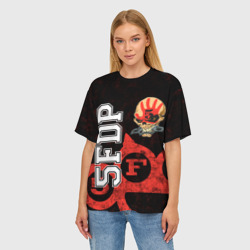 Женская футболка oversize 3D Five Finger Death Punch [1] - фото 2