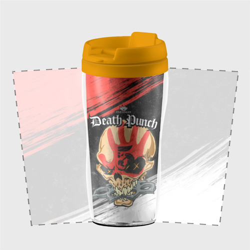 Термокружка-непроливайка Five Finger Death Punch [7], цвет желтый - фото 2