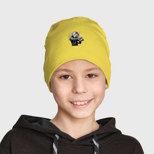 Детская шапка демисезонная Стальной алхимик, цвет желтый - фото 3