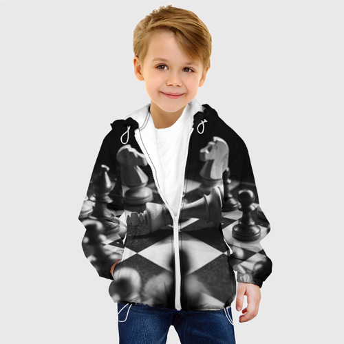 Детская куртка 3D Шахматы, цвет белый - фото 3
