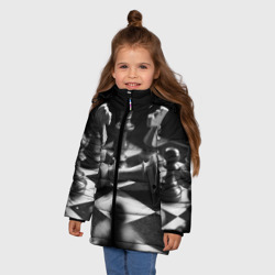 Зимняя куртка для девочек 3D Шахматы - фото 2