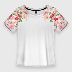 Женская футболка 3D Slim Цветы