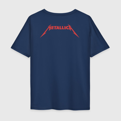 Мужская футболка хлопок Oversize Metallica Art 02, цвет темно-синий - фото 2