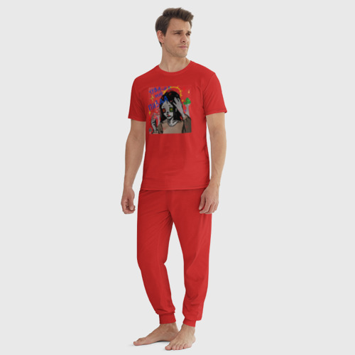 Мужская пижама хлопок Чувак мне мухомор, цвет красный - фото 5