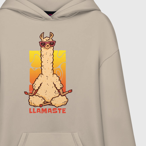 Худи SuperOversize хлопок Llamaste, цвет миндальный - фото 3