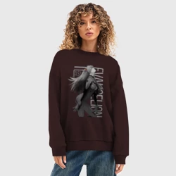 Женский свитшот oversize без начеса хлопок Евангелион - фото 2