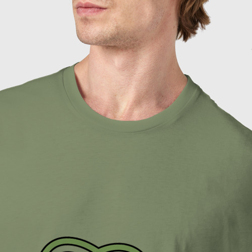 Мужская футболка хлопок Узорный трилистник клевера, цвет авокадо - фото 6