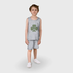Детская пижама с шортами хлопок Узорный трилистник клевера - фото 2