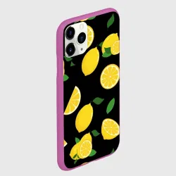 Чехол для iPhone 11 Pro матовый Лимоны на чёрном - фото 2