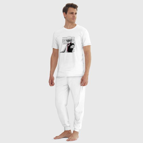 Мужская пижама хлопок Гинтама, цвет белый - фото 5