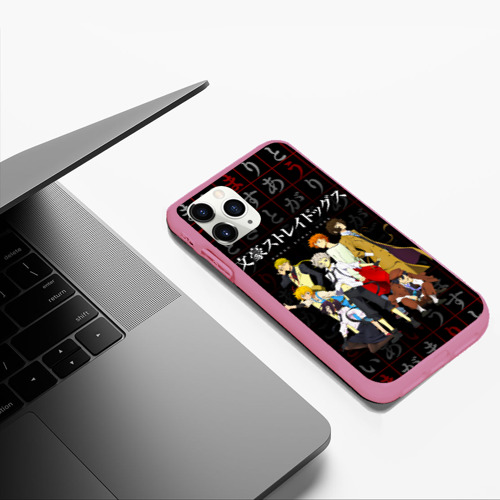 Чехол для iPhone 11 Pro Max матовый Персонажи аниме Великий из бродячих псов, цвет малиновый - фото 5