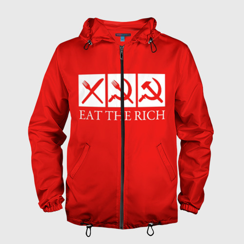 Мужская ветровка 3D Eat The Rich, цвет черный