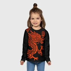Детский лонгслив 3D Red China dragon - фото 2