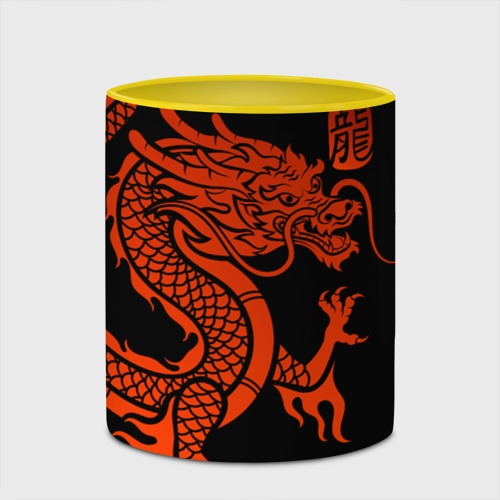 Кружка с полной запечаткой Red China dragon, цвет белый + желтый - фото 4