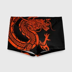 Детские купальные плавки 3D Red China dragon