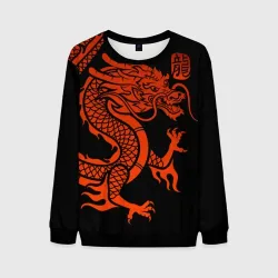 Мужской свитшот 3D Red China dragon