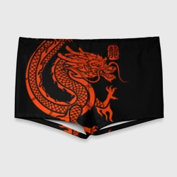 Мужские купальные плавки 3D Red China dragon