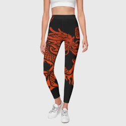 Леггинсы 3D Red China dragon - фото 2