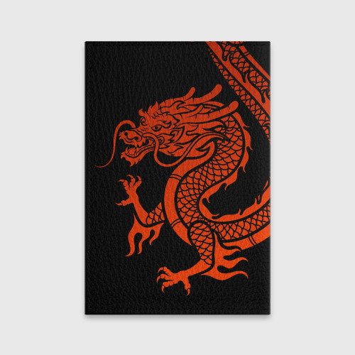 Обложка для паспорта матовая кожа Red China dragon, цвет красный - фото 2