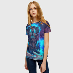 Женская футболка 3D Galaxy Lion - фото 2
