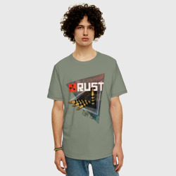Мужская футболка хлопок Oversize Rust Стучим в дверь соседу Раст - фото 2