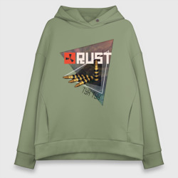 Женское худи Oversize хлопок Rust Стучим в дверь соседу Раст