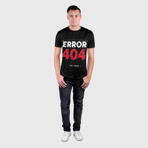 Мужская футболка 3D Slim "error 404", цвет 3D печать - фото 4