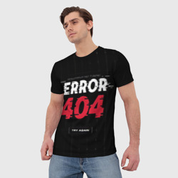 Мужская футболка 3D "error 404" - фото 2