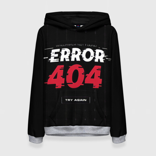 Женская толстовка 3D "ERROR 404", цвет 3D печать