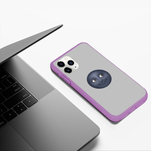 Чехол для iPhone 11 Pro Max матовый Темная луна, цвет фиолетовый - фото 5