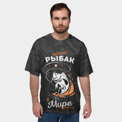 Мужская футболка oversize 3D Камуфляж для рыбака - фото 2