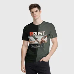 Мужская футболка 3D Rust Мамкин Рейдер Раст - фото 2