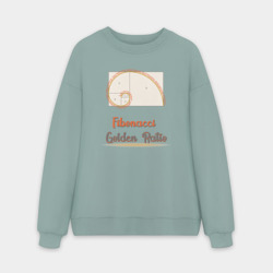 Мужской свитшот oversize без начеса хлопок Fibonacci Золотое сечение