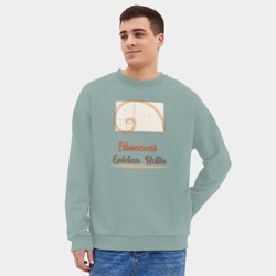 Мужской свитшот oversize без начеса хлопок Fibonacci Золотое сечение - фото 2