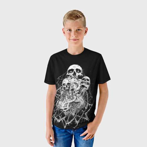 Детская футболка 3D с принтом ЧЕРЕПА, фото на моделе #1