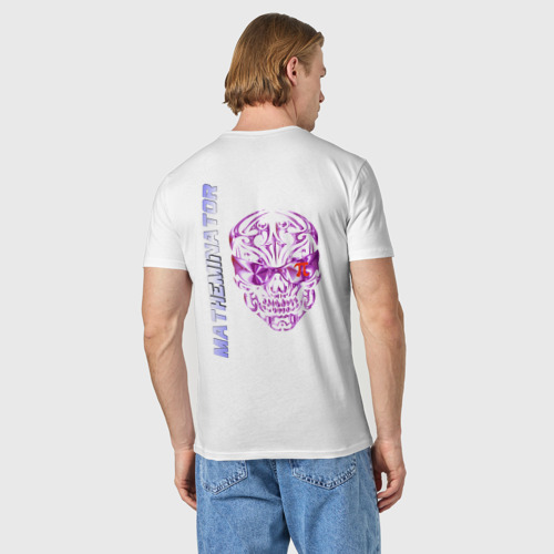 Мужская футболка хлопок Матеминатор, цвет белый - фото 4