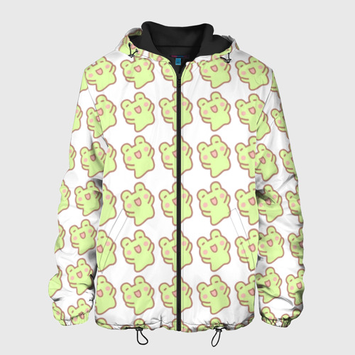 Мужская куртка 3D с принтом Счастливые лягушки, вид спереди #2